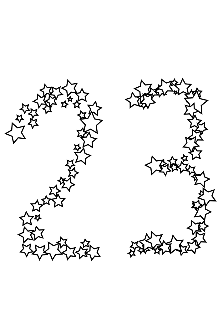 Число 23 из звёздочек